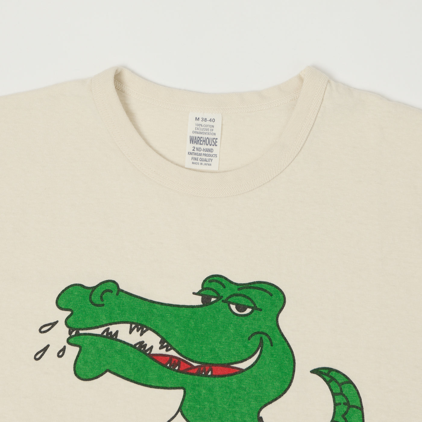 Warehouse & Co 4064 'Crocodile' T-Shirt - Cream