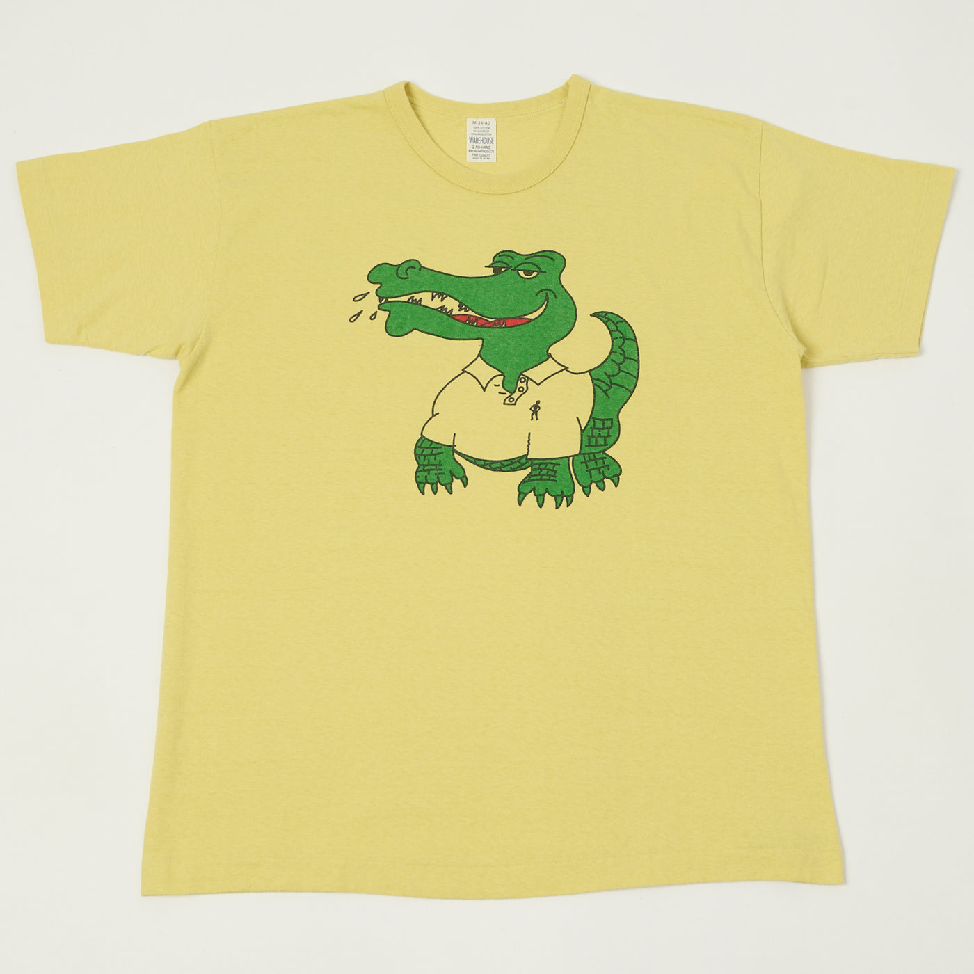 Warehouse & Co 4064 'Crocodile' T-Shirt - Cream Yellow