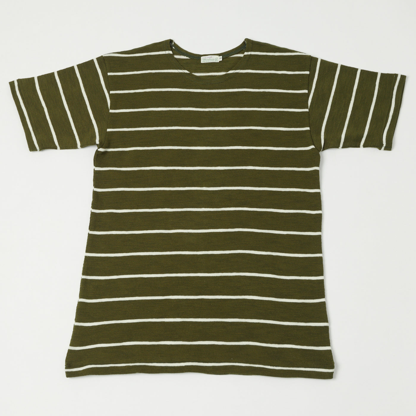 Warehouse & Co 4087 Duck Digger Stripe T-Shirt - Green/Off White