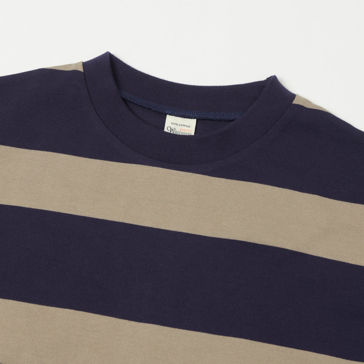 Warehouse & Co 4089 Border Stripe T-Shirt - Navy/Grey