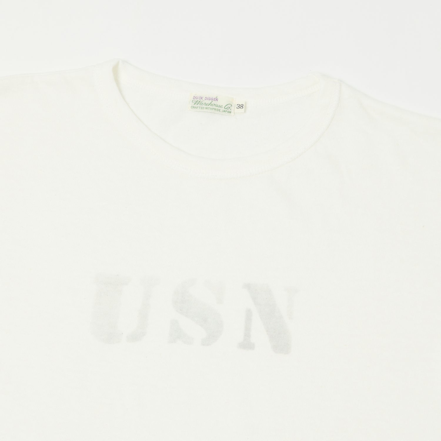 Warehouse & Co 4091 Duck Digger 'USN' Skivvy T-Shirt - Off White