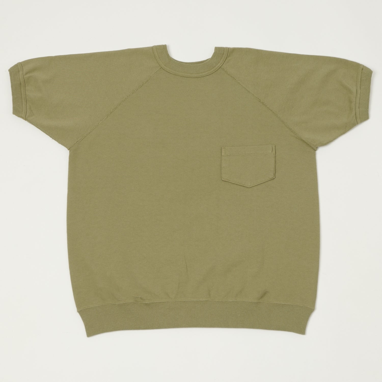 Warehouse & Co 4105 Short Sleeve Pocket Sweatshirt - Green