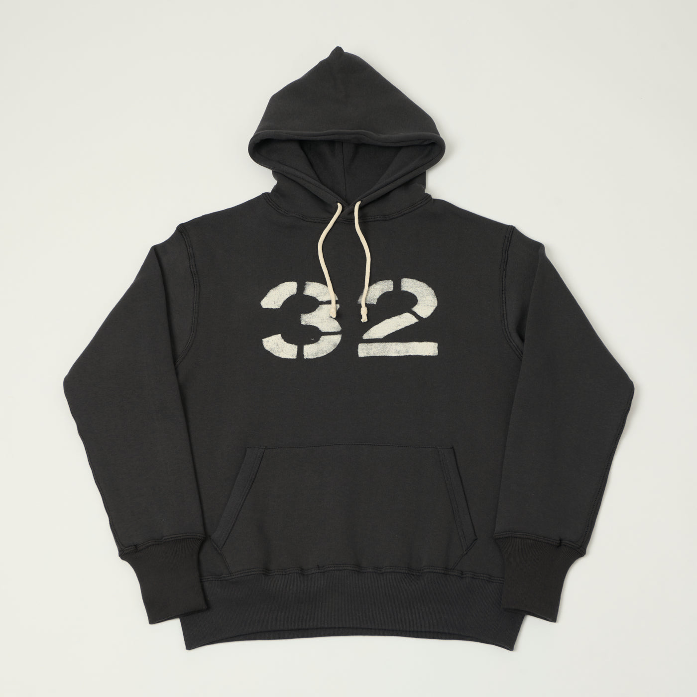 Warehouse & Co 450 'No 32' Two Needle Hooded Sweatshirt - Black