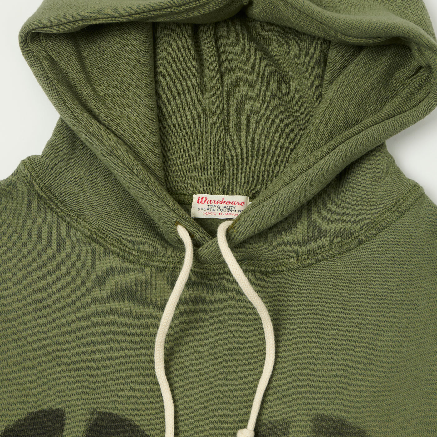 Warehouse & Co 450 'No 32' Two Needle Hooded Sweatshirt - OD Green