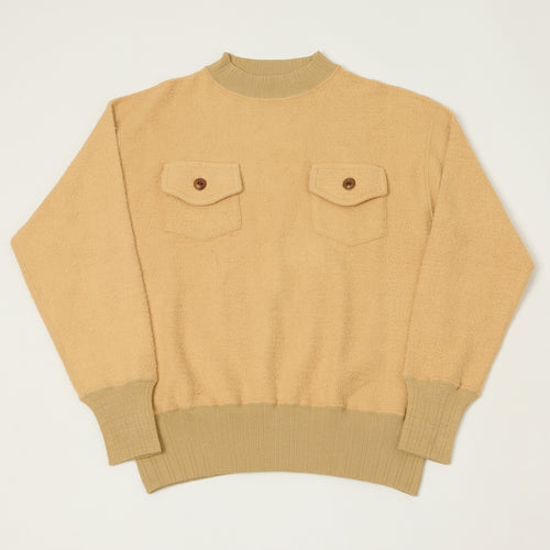 Warehouse & Co 479 Two Pocket Pile Sweatshirt - Beige