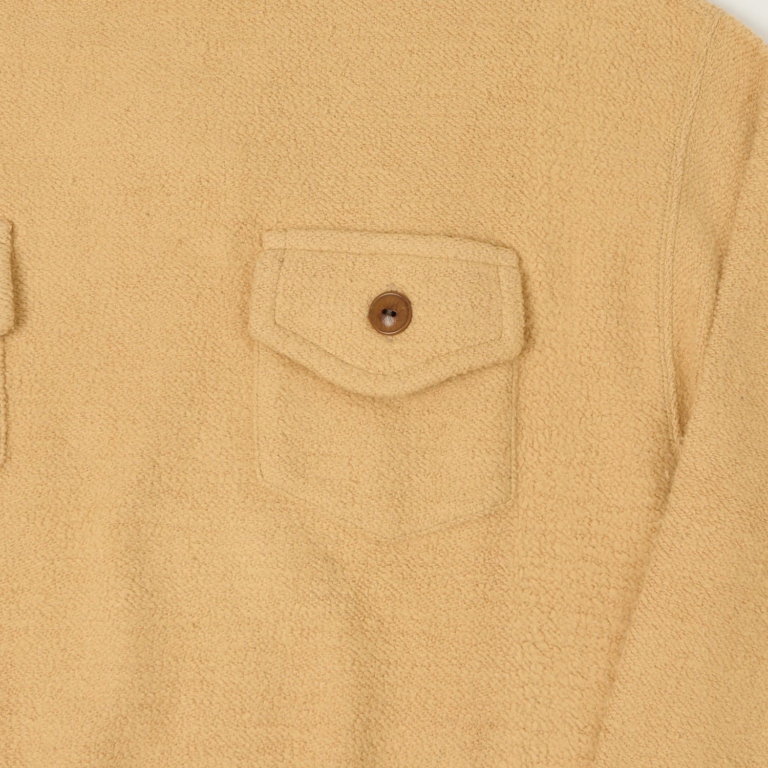 Warehouse & Co 479 Two Pocket Pile Sweatshirt - Beige