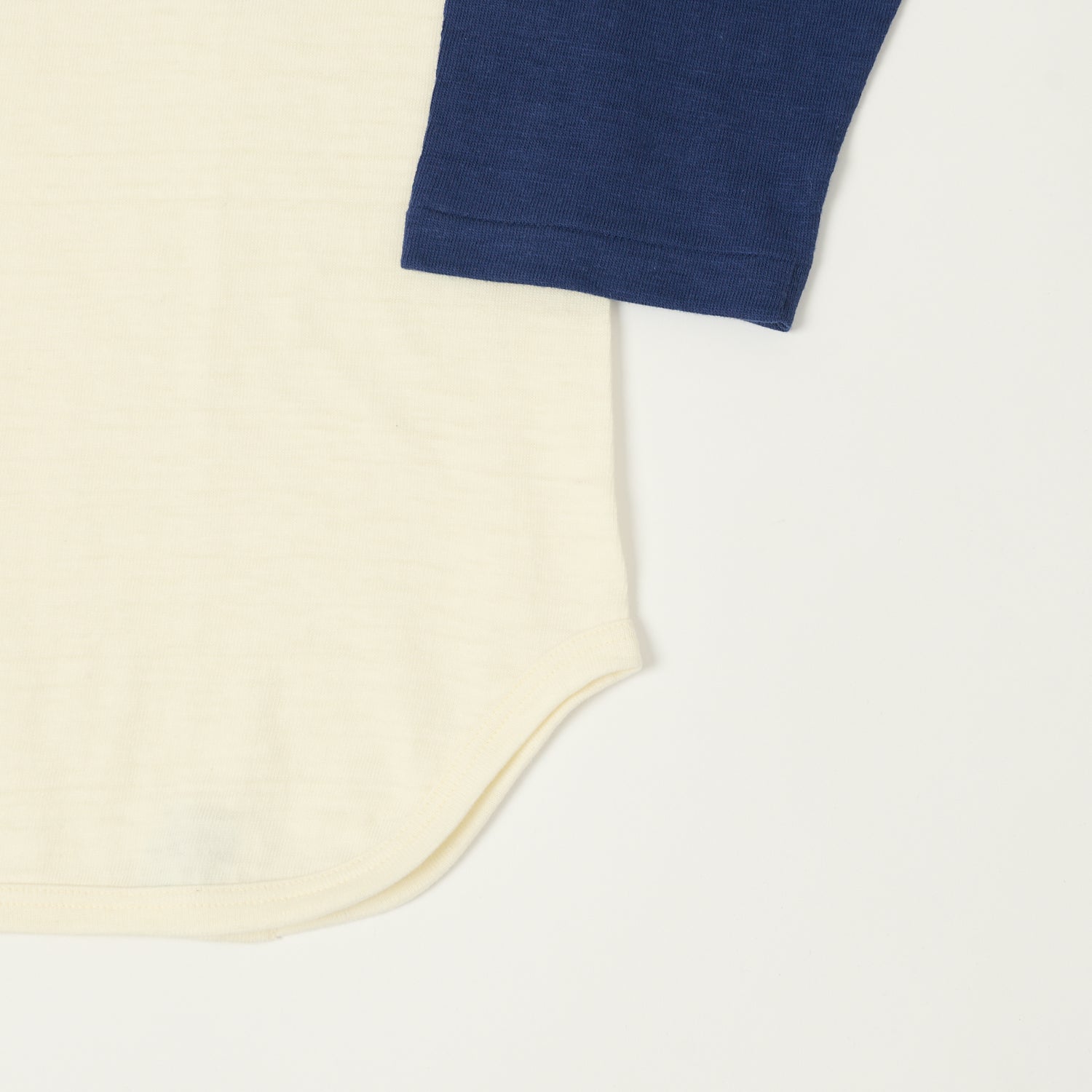 Warehouse & Co 4800 'Coyote'  Baseball T-Shirt - Cream/Navy