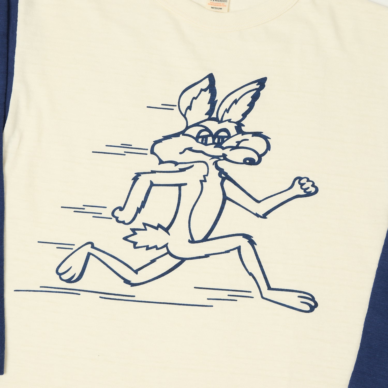 Warehouse & Co 4800 'Coyote'  Baseball T-Shirt - Cream/Navy