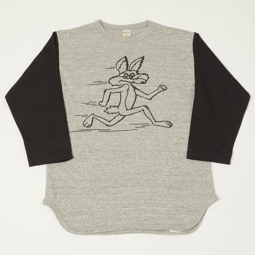 Warehouse & Co 4800 'Coyote'  Baseball T-Shirt - Heather Grey/Black