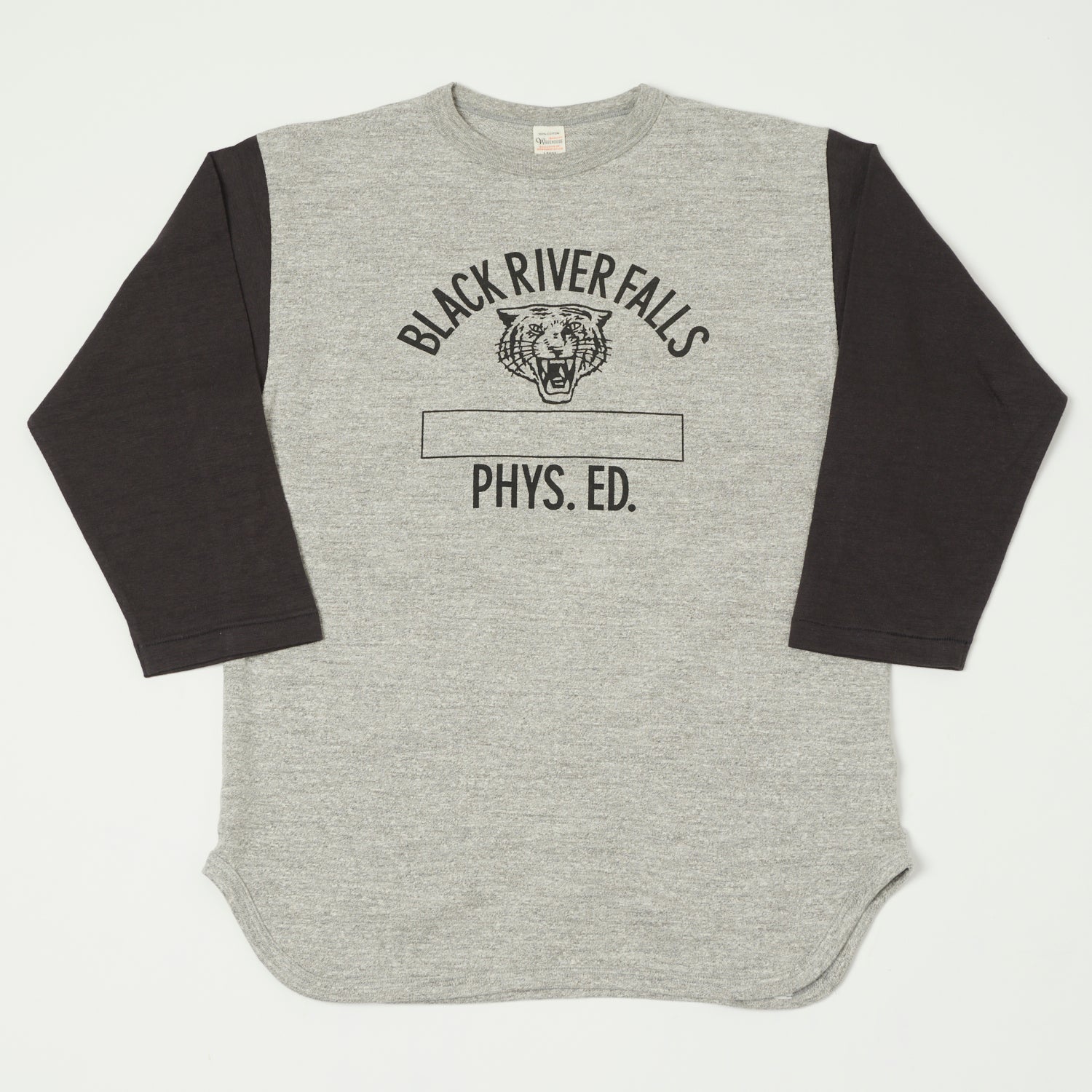 Warehouse & Co 'Black River Tigers' 4800 Baseball T-Shirt - Heather Grey/Sumikuro