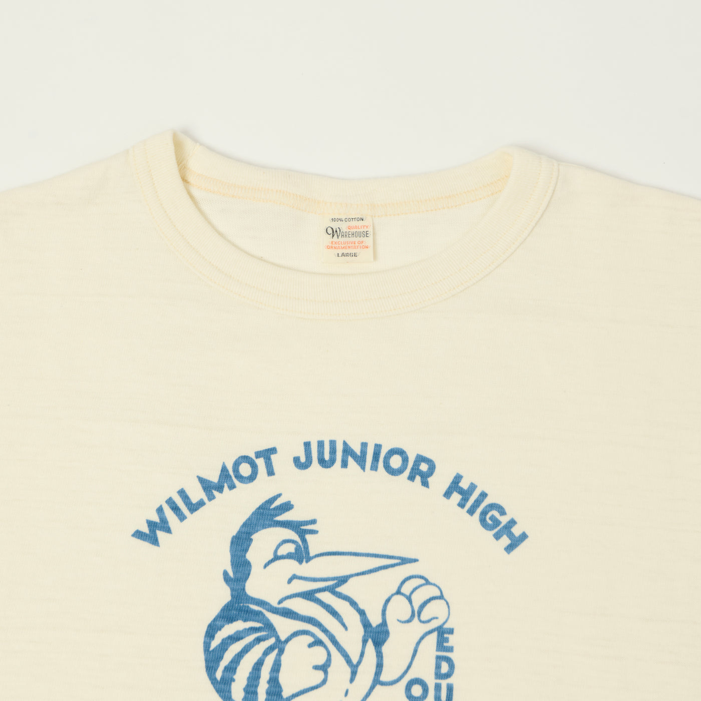Warehouse & Co 4800 'Wilmot Junior High' Baseball T-Shirt - Cream/Navy