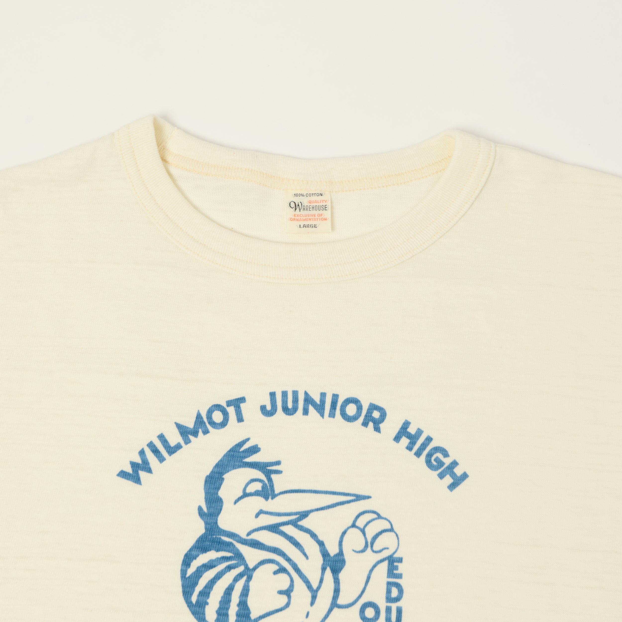 Warehouse & Co 4800 'Wilmot Junior High' Baseball T-Shirt - Cream/Navy