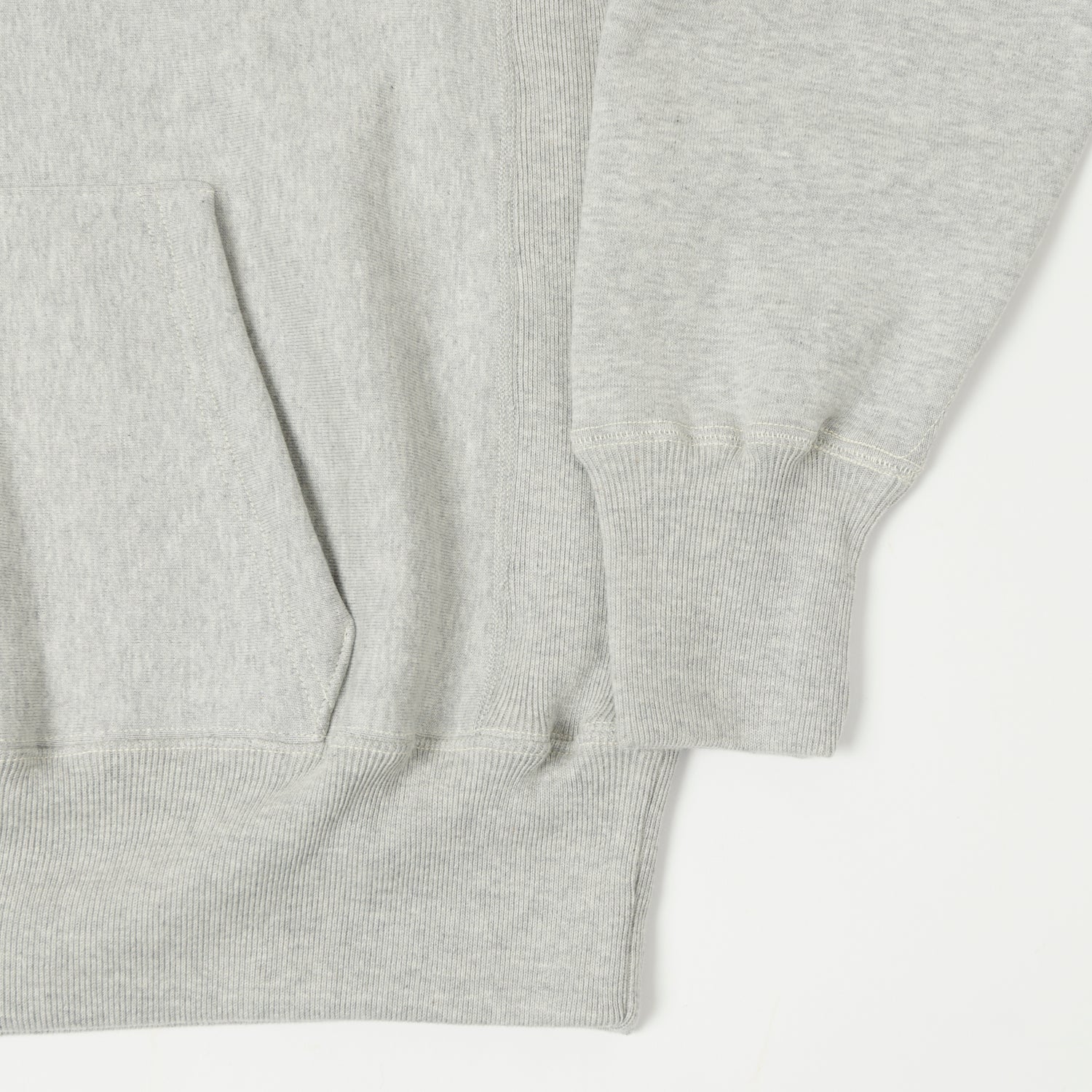 Warehouse & Co 484 'Lifeguard' Reverse Weave Hooded Sweatshirt - Heather Grey