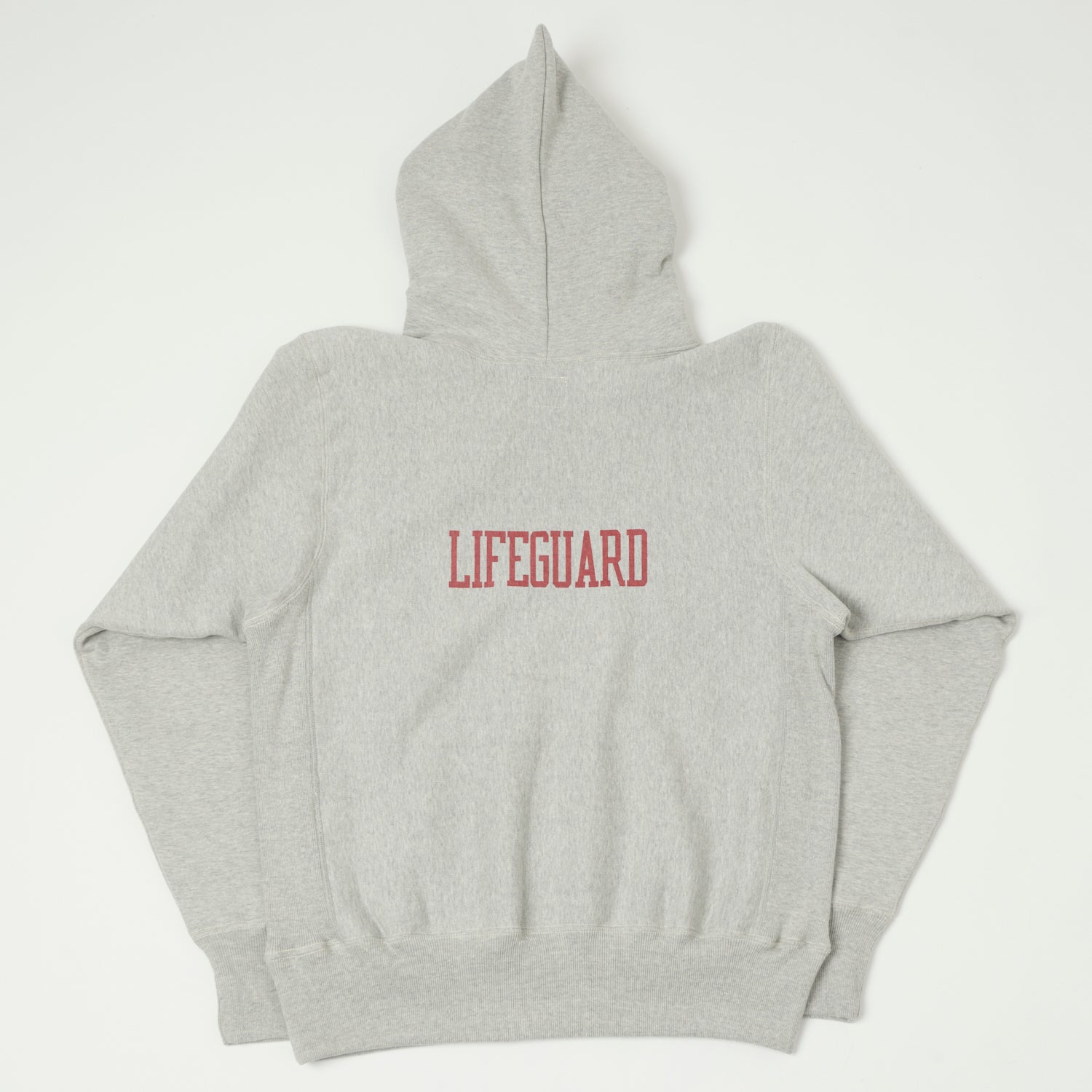 Warehouse & Co 484 'Lifeguard' Reverse Weave Hooded Sweatshirt - Heather Grey