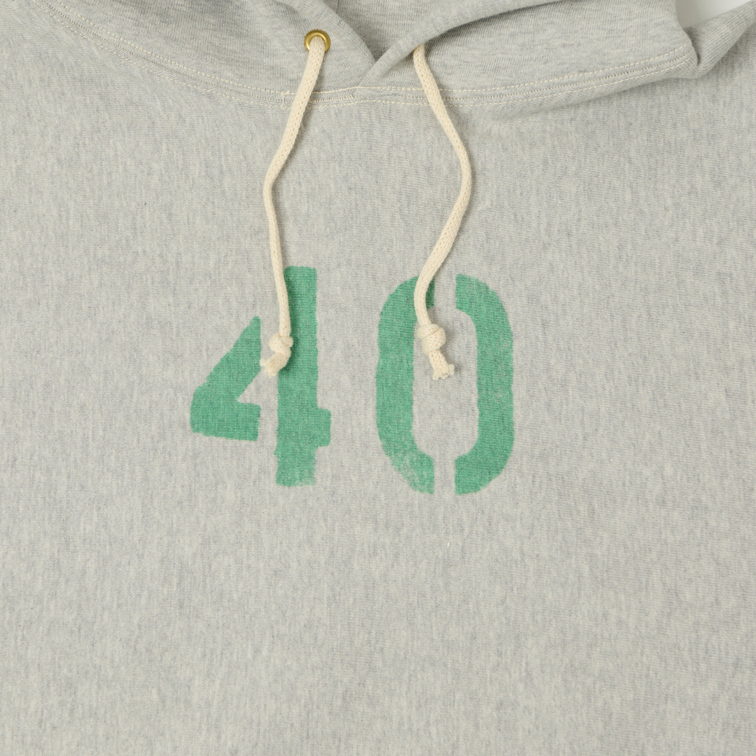 Warehouse 484 'No 40' Reverse Weave Hooded Sweatshirt - Heather Grey