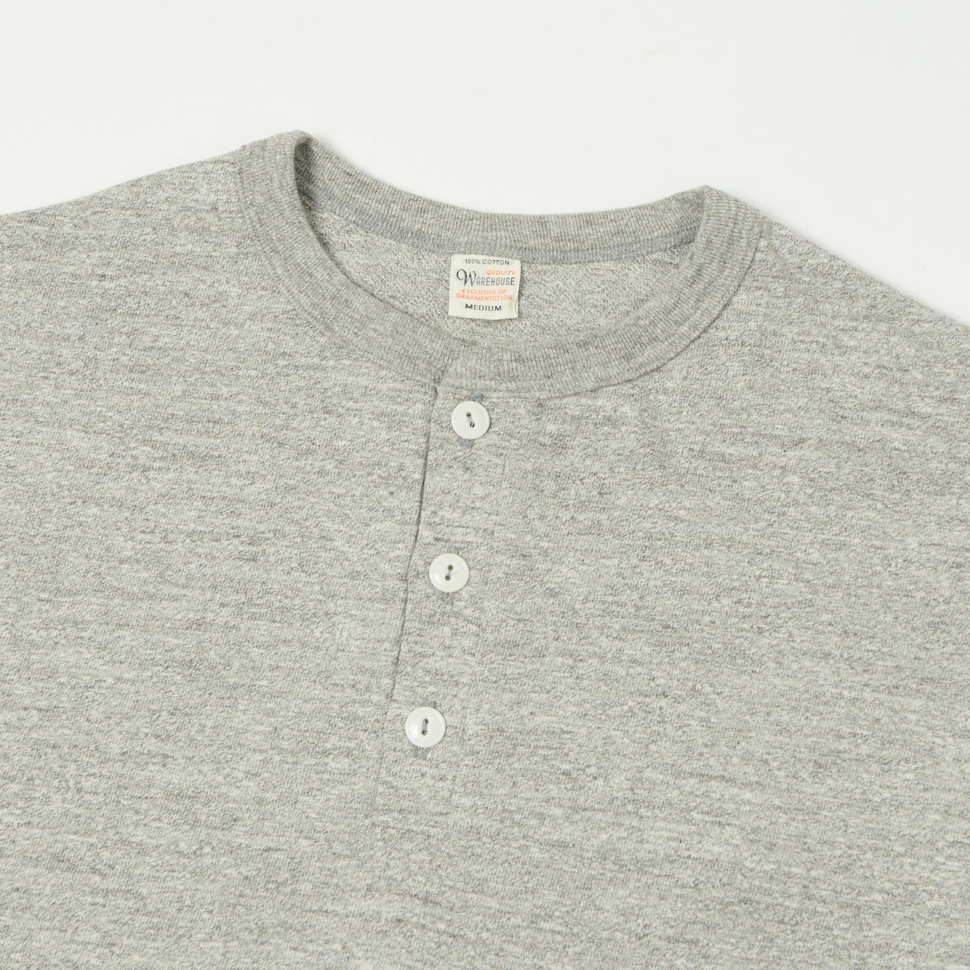 Warehouse & Co 5907 Long Sleeve Henley - Heather Grey