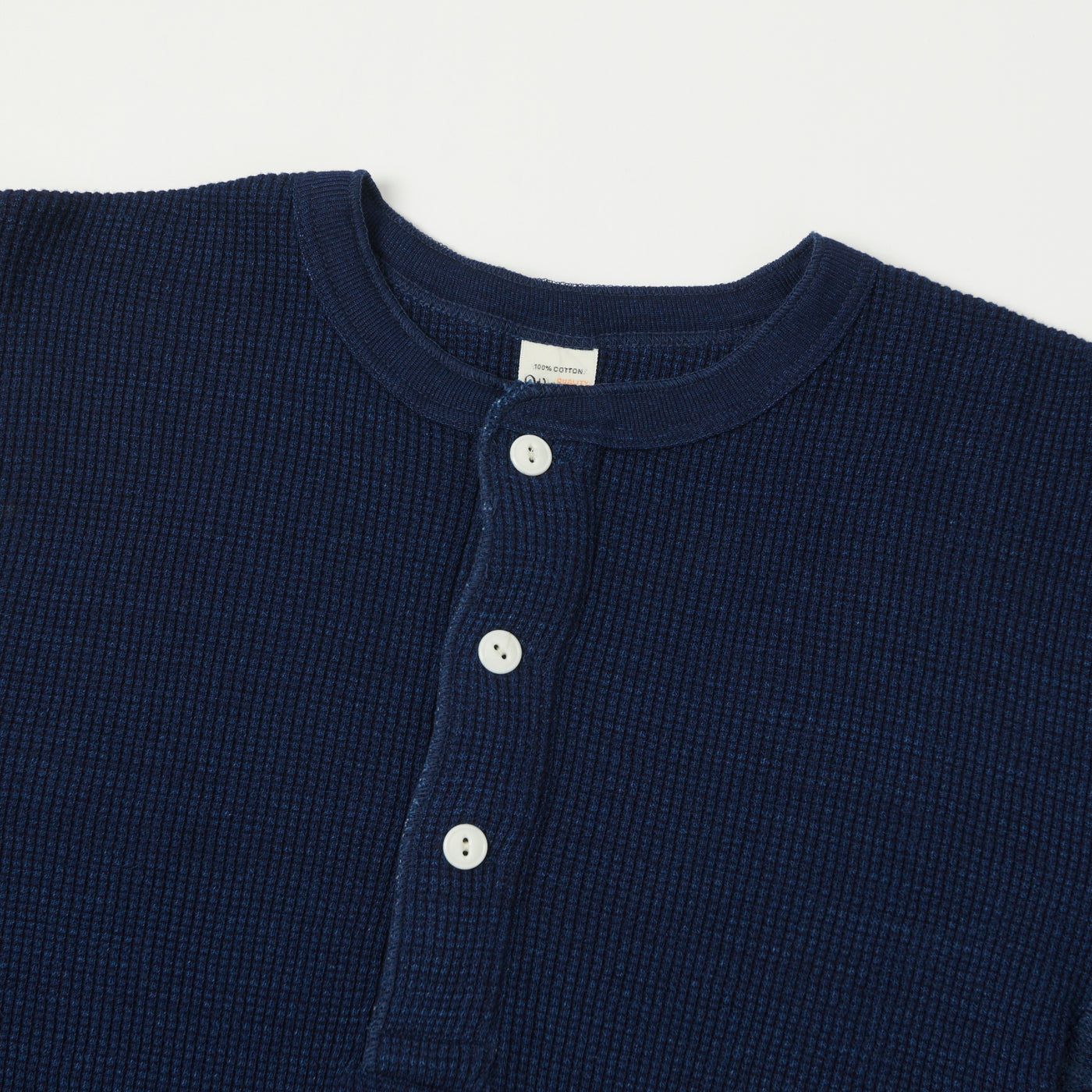 Warehouse & Co 5912 Waffle Knit Thermal Henley - Indigo