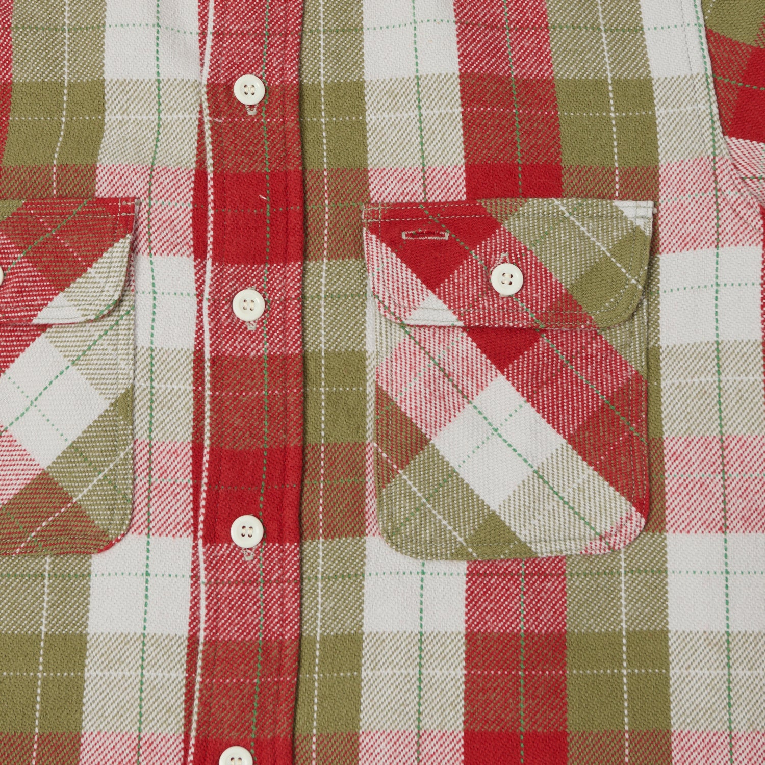 Warehouse & Co 3104 Plaid Flannel Shirt - Red/Khaki