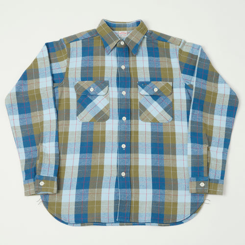 Warehouse & Co 3104 Plaid Flannel Shirt - Blue/Khaki