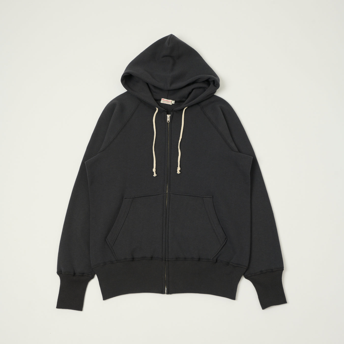 Warehouse & Co 496 Raglan Sleeve Zip Through Hoodie - Black