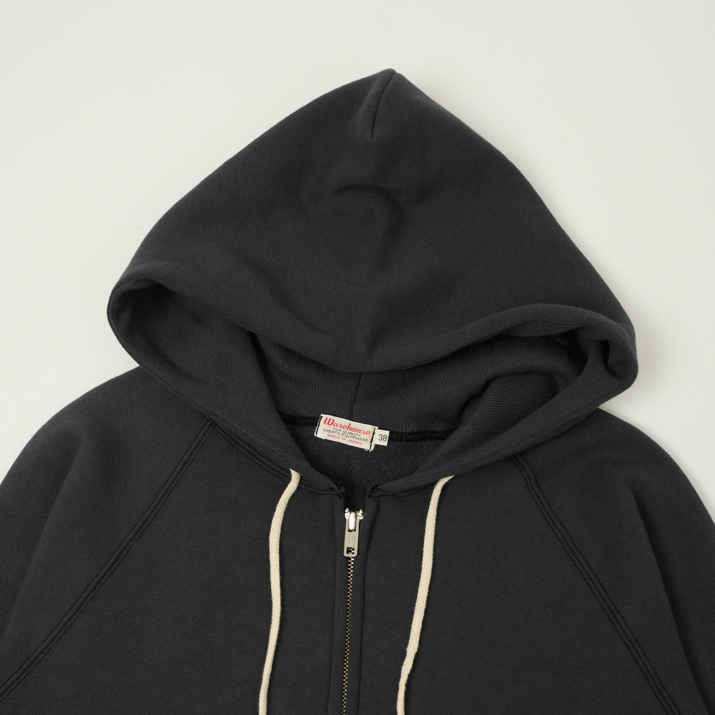 Warehouse & Co 496 Raglan Sleeve Zip Through Hoodie - Black