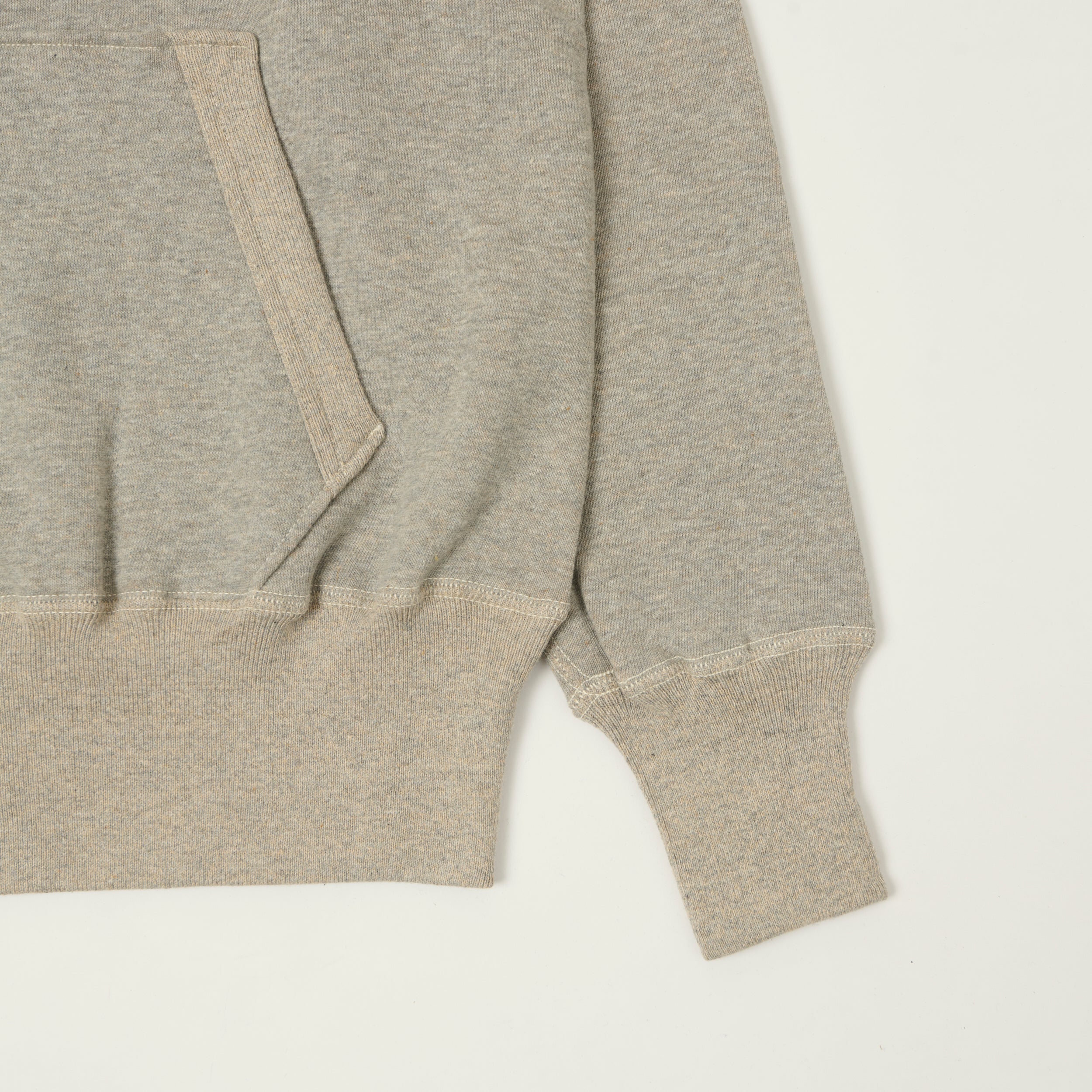 Warehouse & Co 496 Raglan Sleeve Zip Through Hoodie - Heather Grey