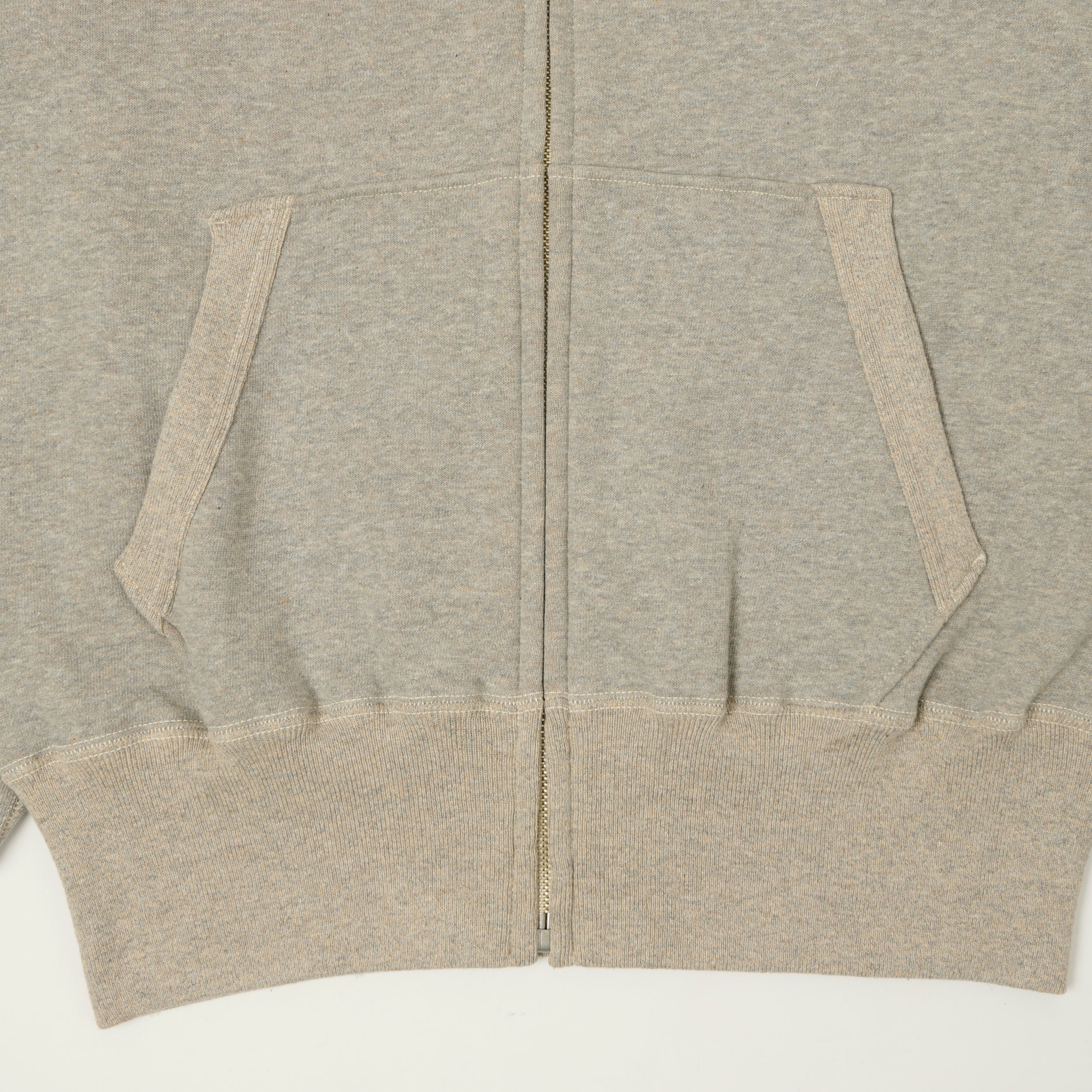 Warehouse & Co 496 Raglan Sleeve Zip Through Hoodie - Heather Grey