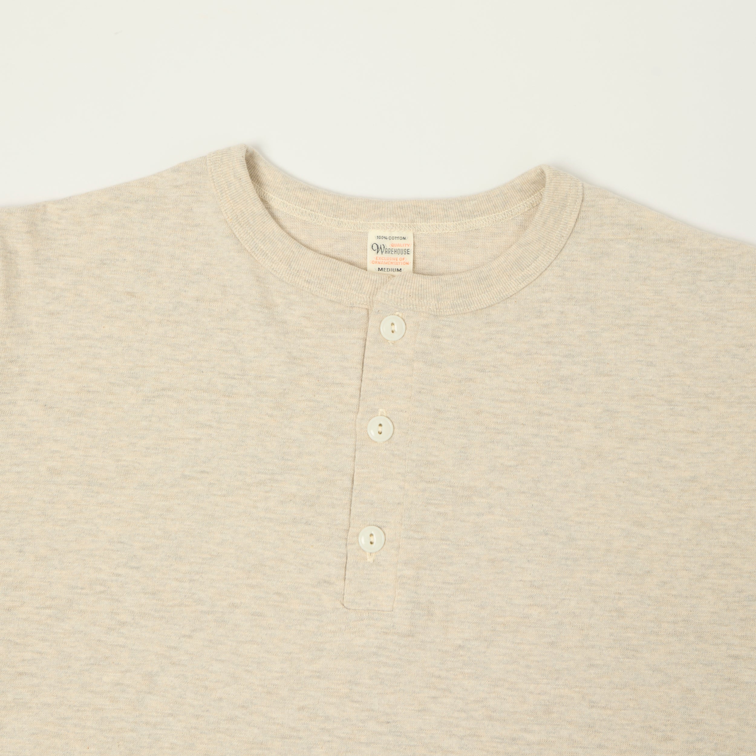 Warehouse & Co 5907 Long Sleeve Henley - Oatmeal