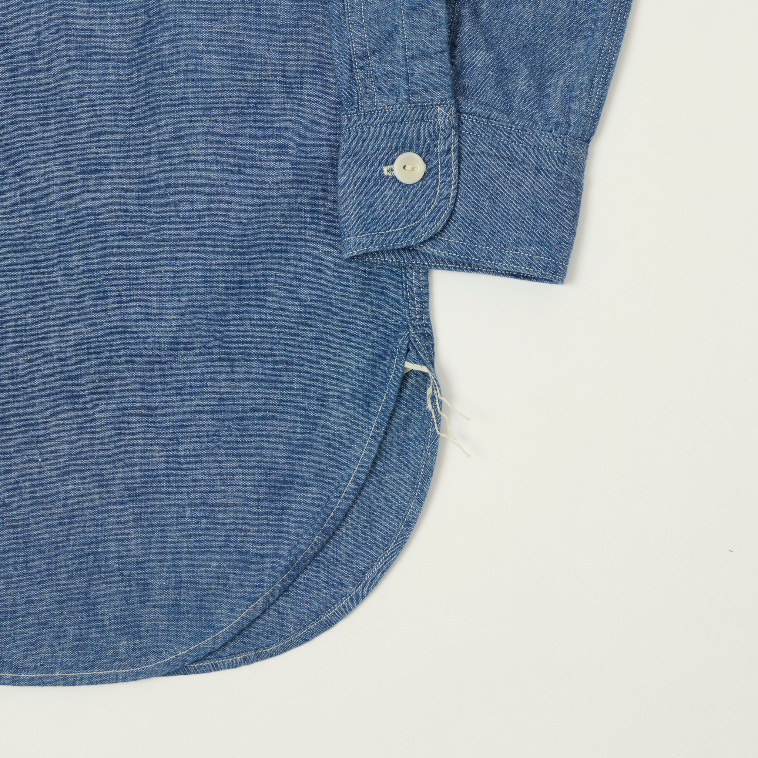 Warehouse & Co 'Duck Digger' 3064 Ventilation Triple Stitch Chambray Shirt - Sax