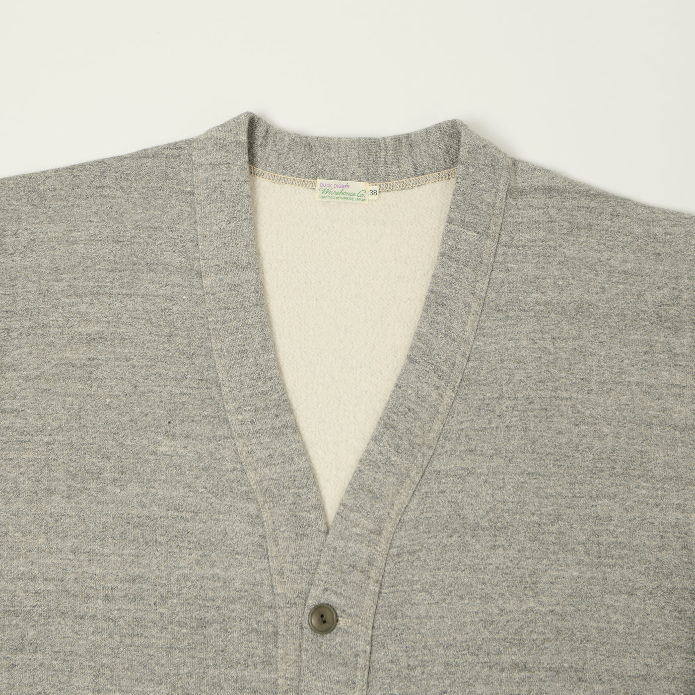 Warehouse & Co 'Duck Digger' 498 Sweat Cardigan - Heather Grey