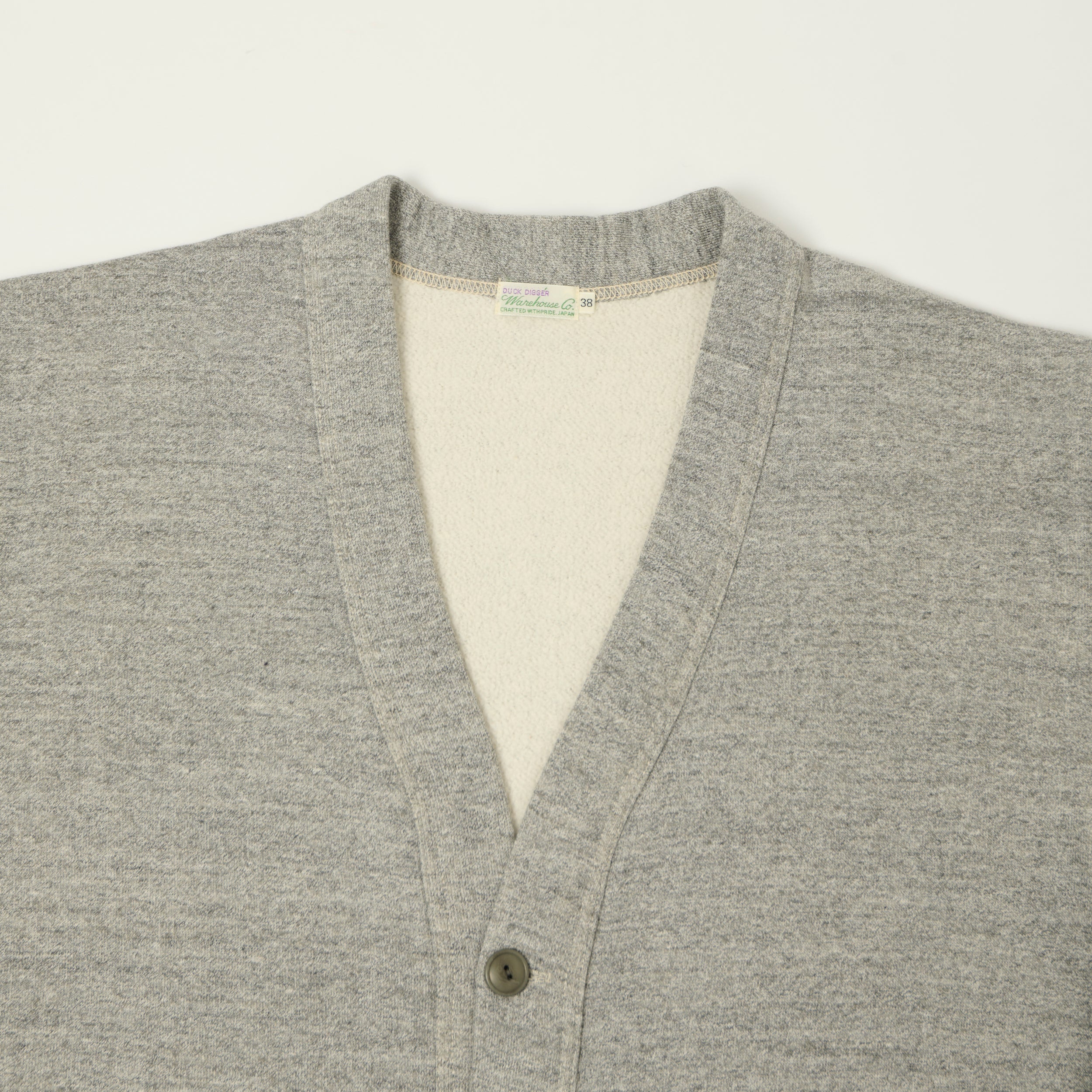 Warehouse & Co 'Duck Digger' 498 Sweat Cardigan - Heather Grey
