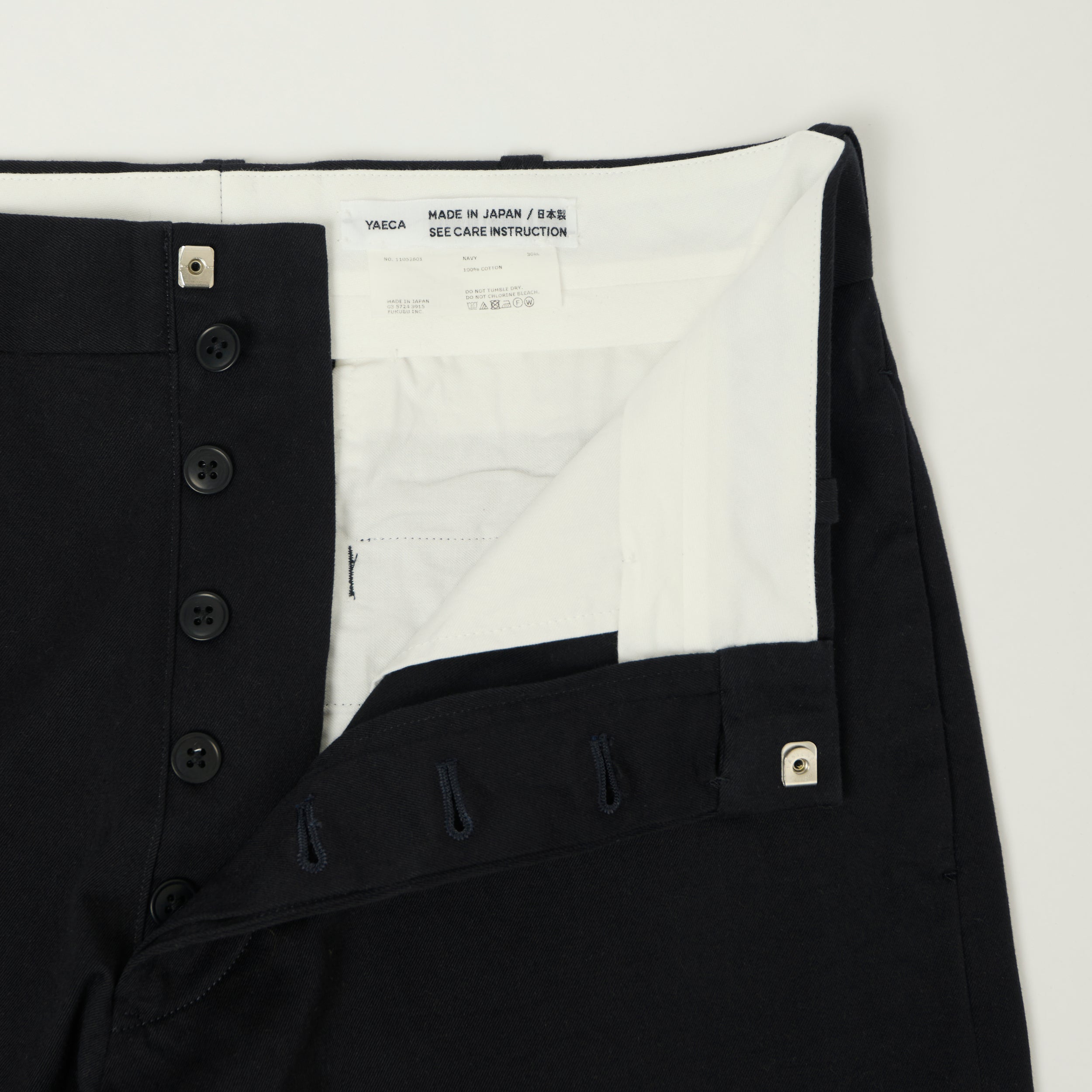 YAECA Wide Leg Classic Chino - Navy