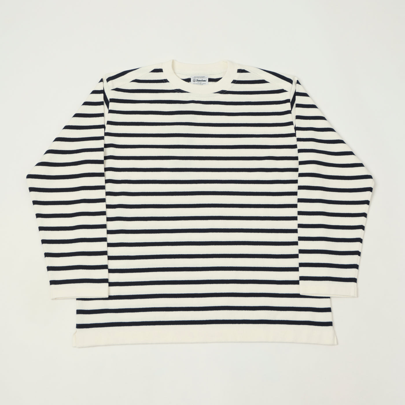Yonetomi 'New Basic' Basque Stripe Pullover - White/Navy