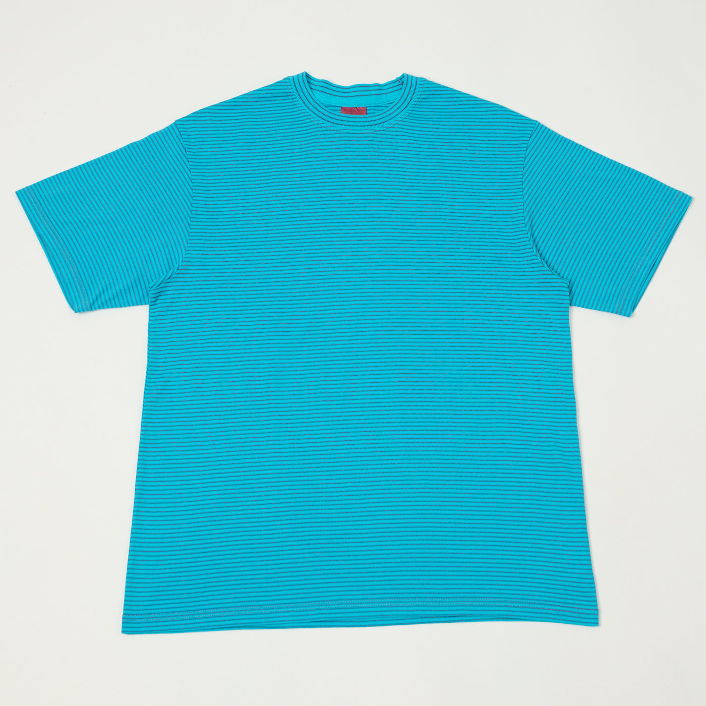 Yonetomi 'New Basic' Garment Dyed Stripe T-Shirt - Blue