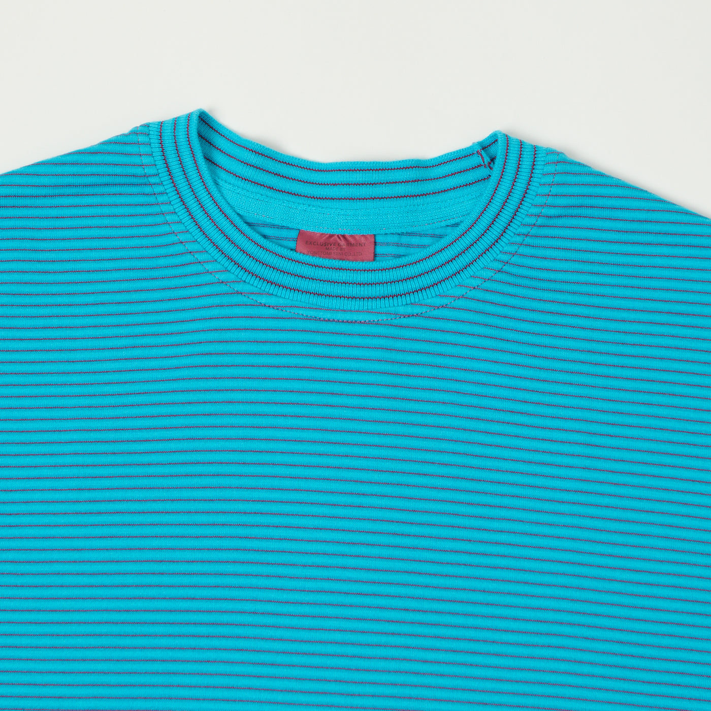 Yonetomi 'New Basic' Garment Dyed Stripe T-Shirt - Blue