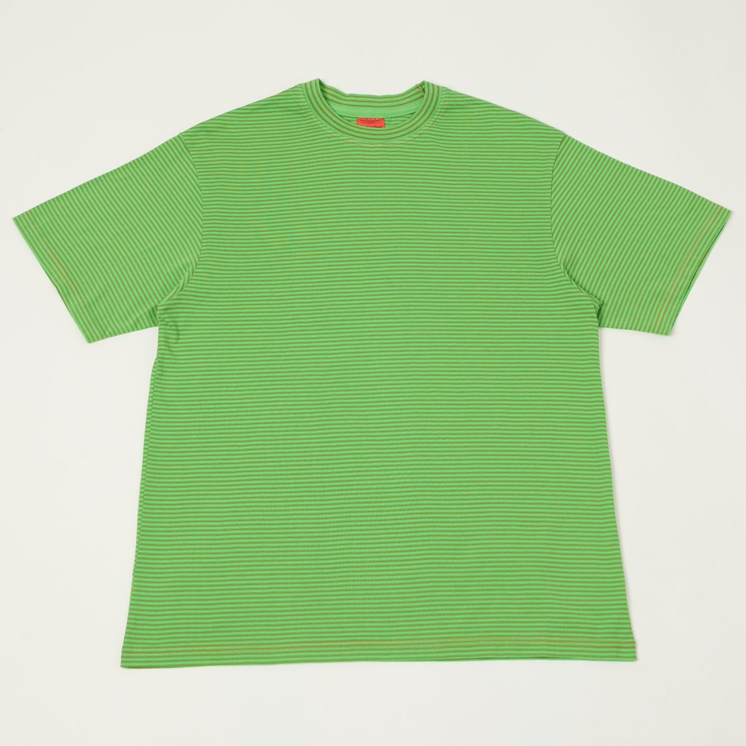 Yonetomi 'New Basic' Garment Dyed Stripe T-Shirt - Green