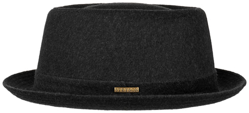 Stetson Wool Pork Pie Hat - Black