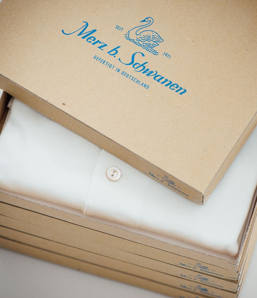 Merz b. Schwanen 207 Short Sleeve Henley - White