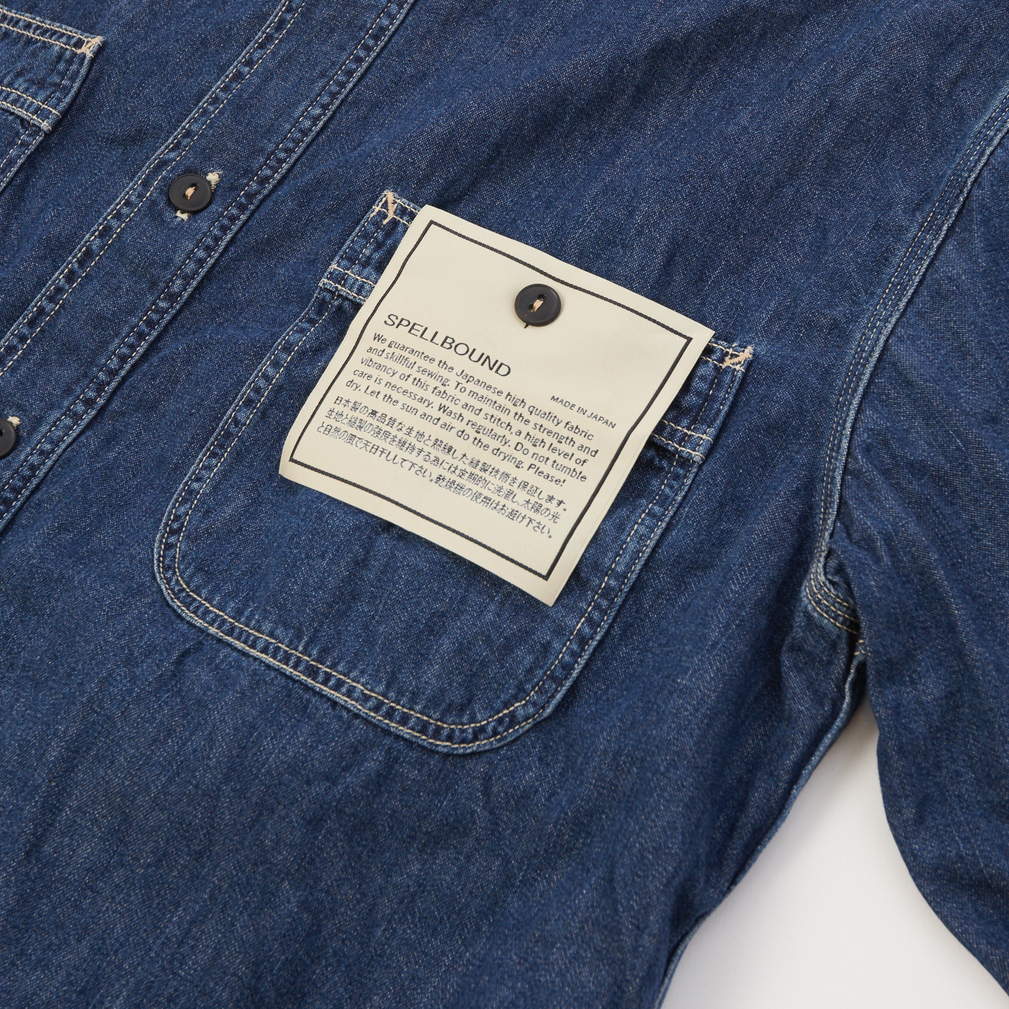 Spellbound Denim Work Shirt - Mid Wash