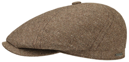 Stetson Six Panel Silk/Cotton Flat Cap - Brown
