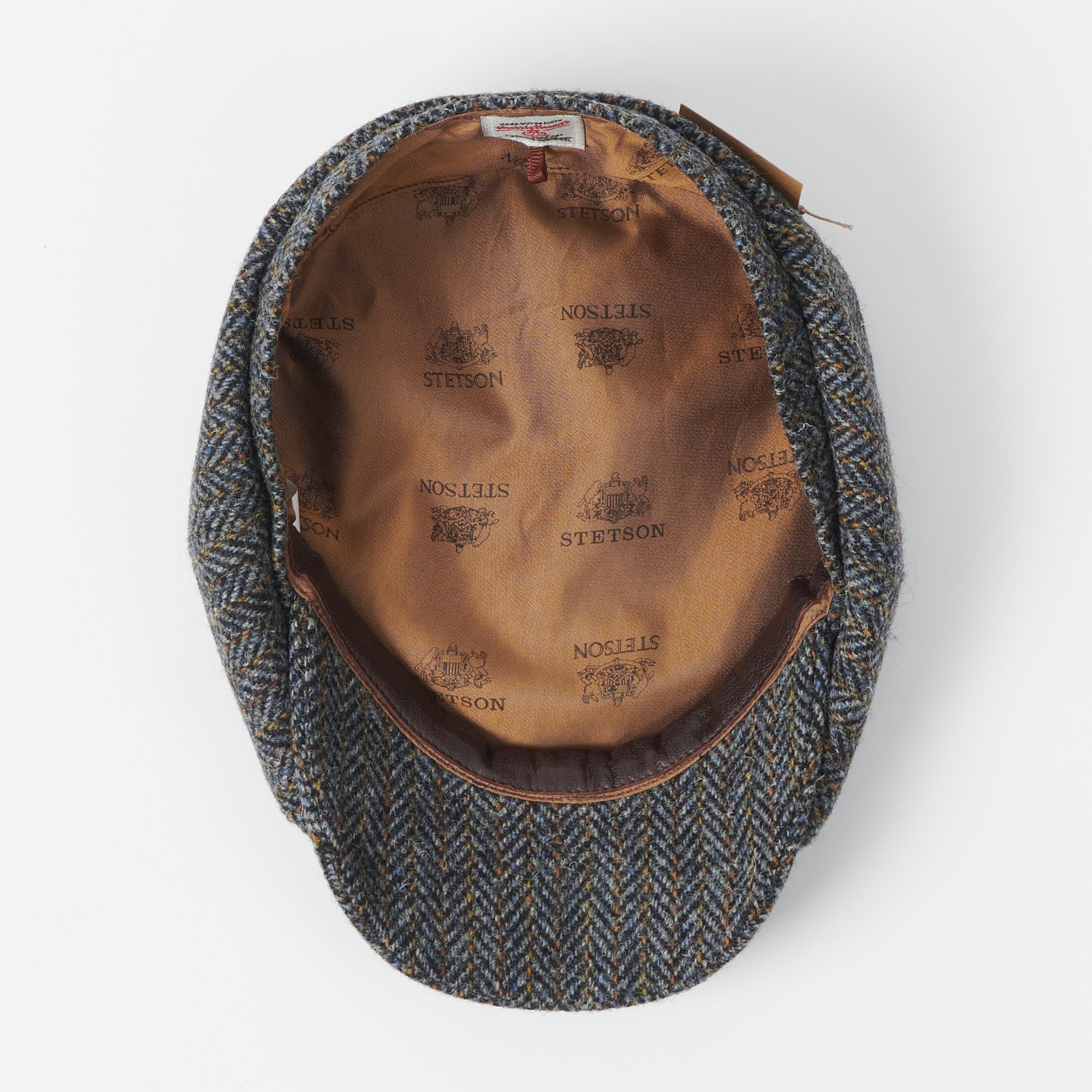 Stetson Hatteras Harris Tweed Flat Cap - Blue/Grey