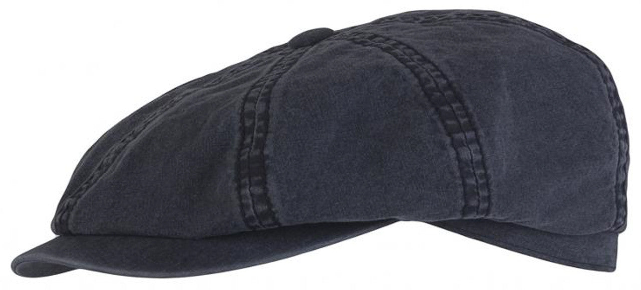 Stetson Hatteras Cotton Flat Cap - Navy