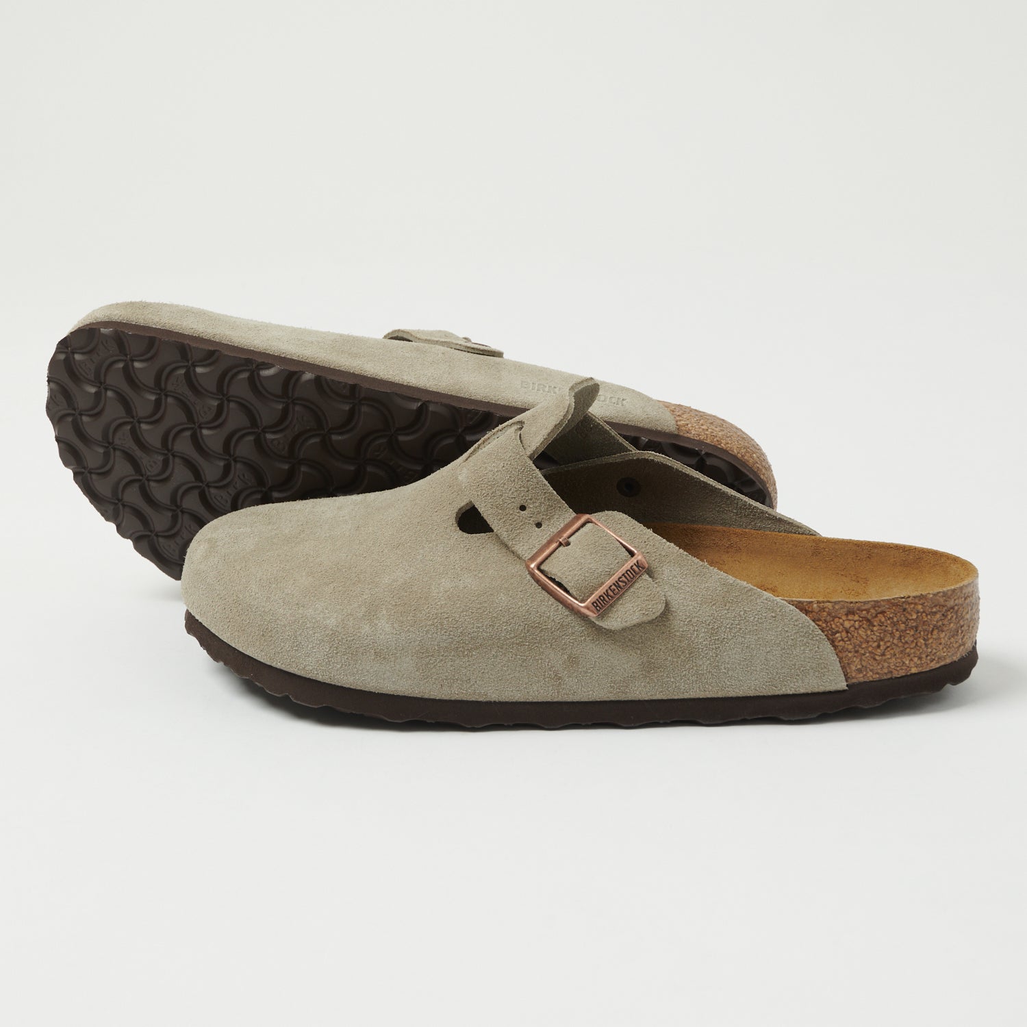 Birkenstock Boston Suede Leather Shoe - Taupe