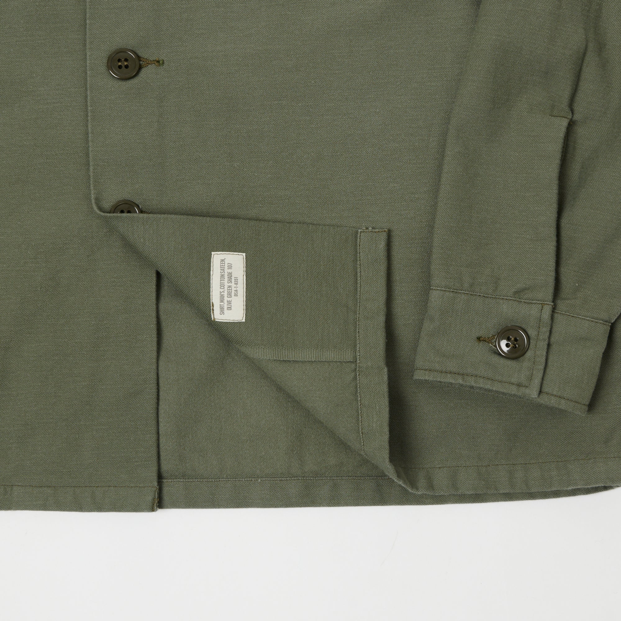 Buzz Rickson's OG-107 Sateen Utility Shirt - Olive