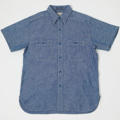 Buzz Rickson's Short Sleeve Chambray Shirt - Blue