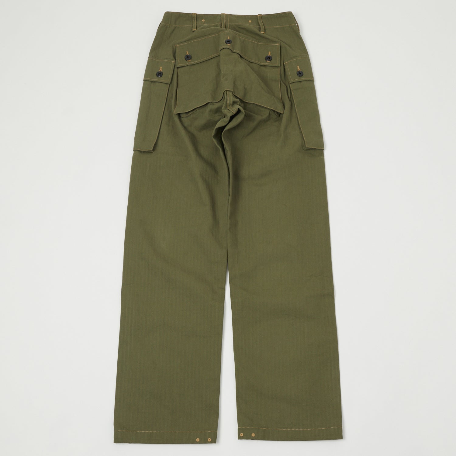 Buzz Rickson's U.S. Marine Corps P44 Herringbone 'Monkey Pants' - Olive