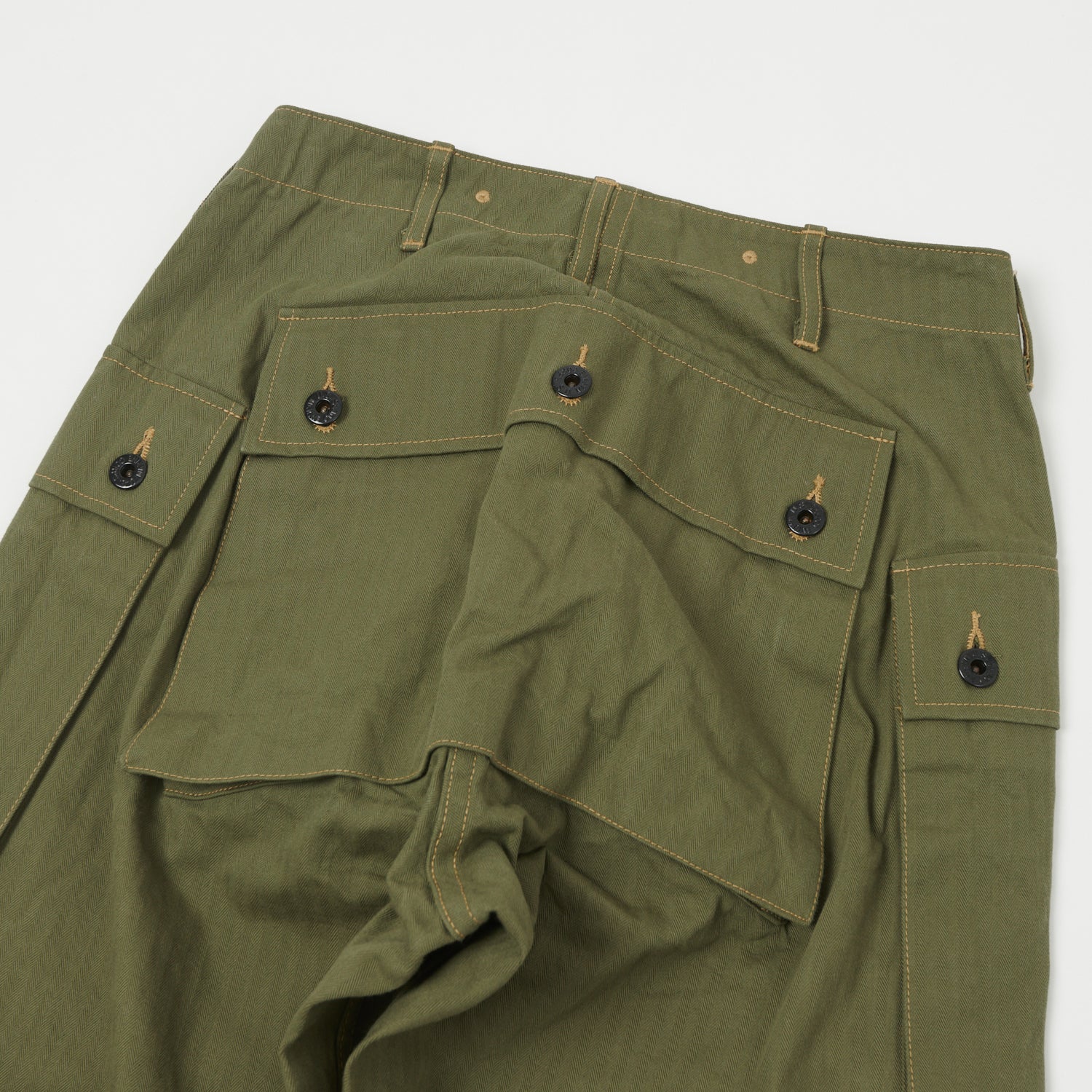 Buzz Rickson's U.S. Marine Corps P44 Herringbone 'Monkey Pants' - Olive