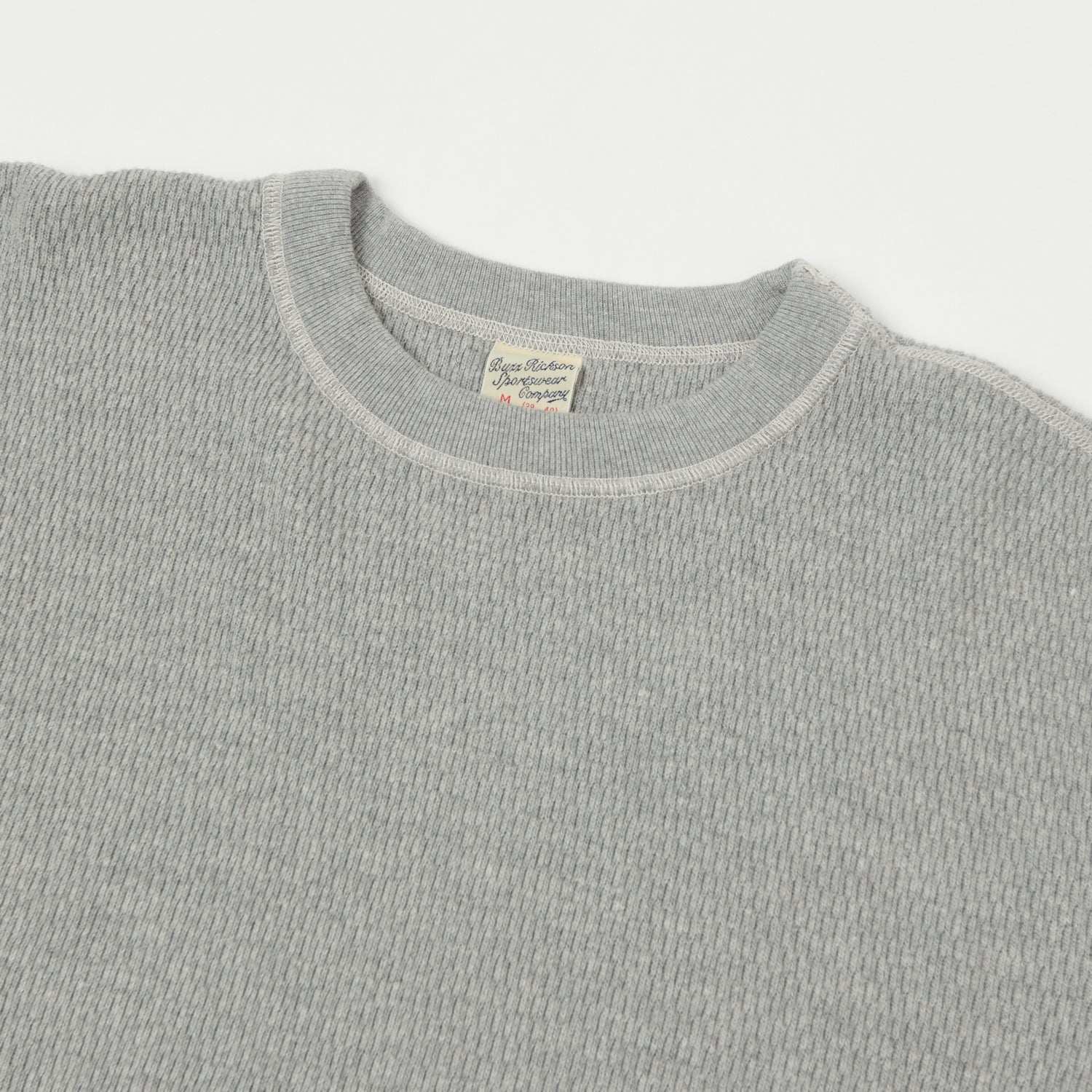 Buzz Rickson's Long Sleeve Thermal T-Shirt - Heather Grey