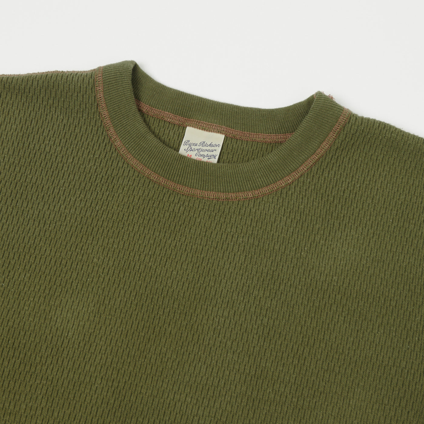 Buzz Rickson's Long Sleeve Thermal T-Shirt - Olive