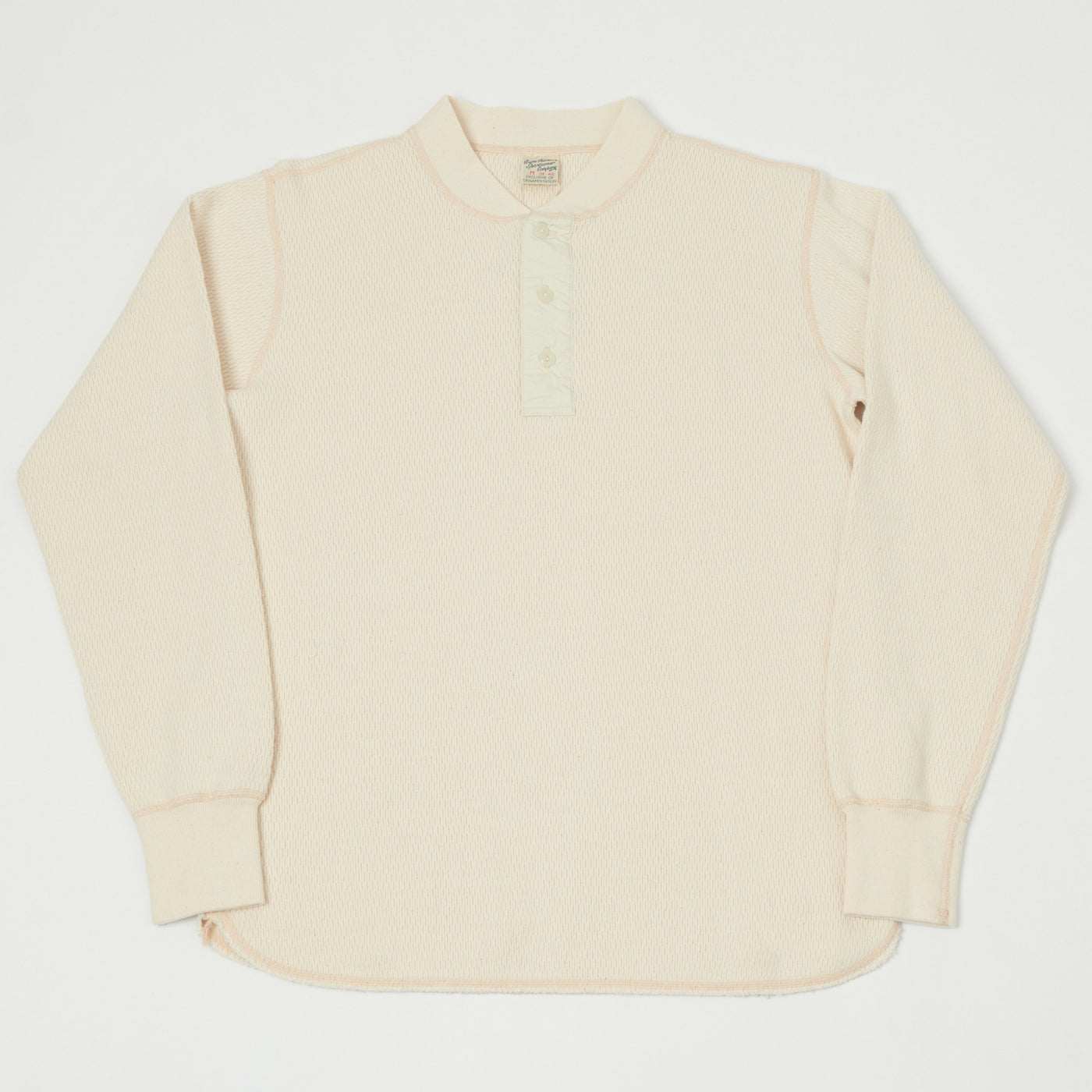Buzz Rickson's Long Sleeve Thermal Henley - Natural